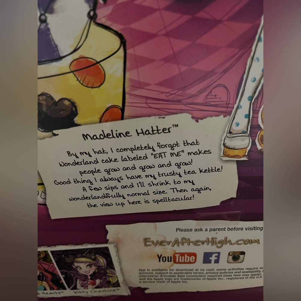 Mattel Discontinued Ever After High Doll Madeline by Madeline Hatter 17 in High - Picture 9 of 13